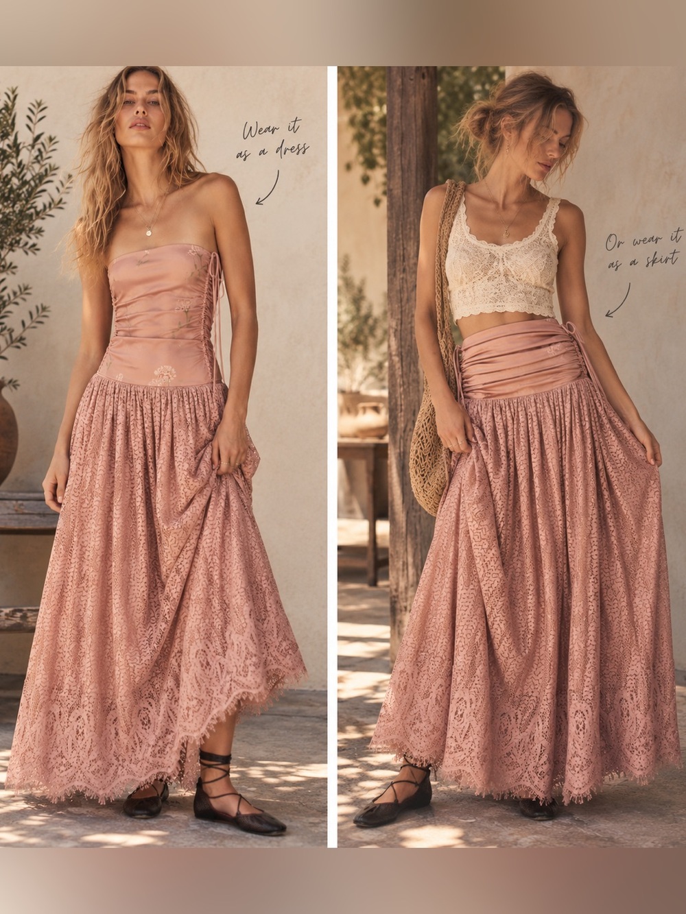 FREE PEOPLE Rosie Plains Convertible Skirt